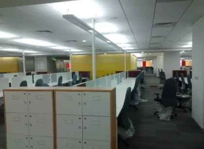Office floor with storage and lighting